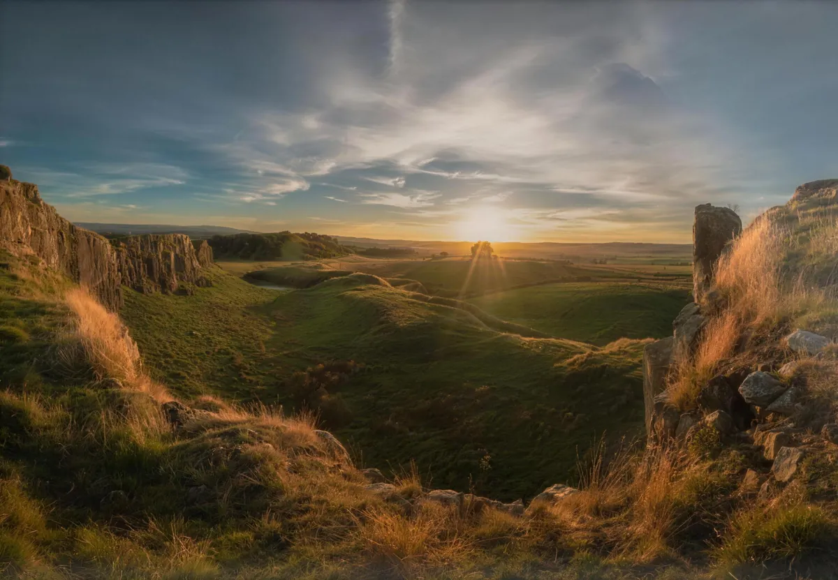 Sunset over the Sill and Hadrian's Wall